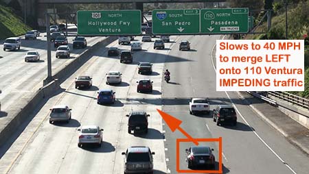 Example of impeding traffic